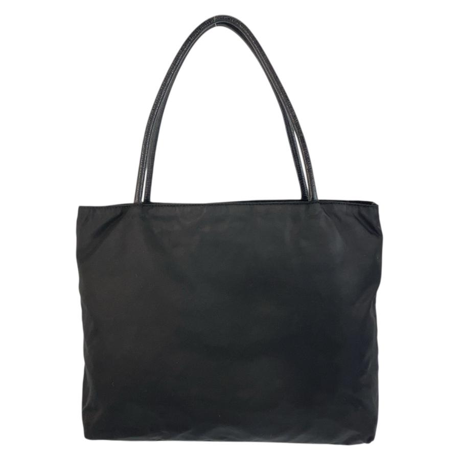 美品 PRADA プラダ テスート 三角ロゴプレート ブラック ナイロン 