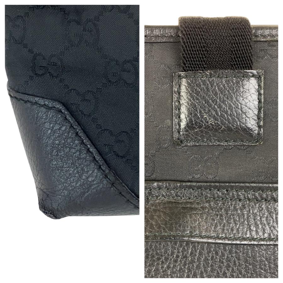 GUCCI（グッチ） ブラック 黒 シルバー金具 ナイロン/レザー 180449