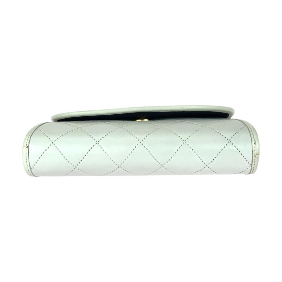 美品 CHANEL シャネル ヴィンテージ マトラッセ ココマーク ホワイト ゴールド金具 ラムスキン チェーンショルダーバッグ 505913_9