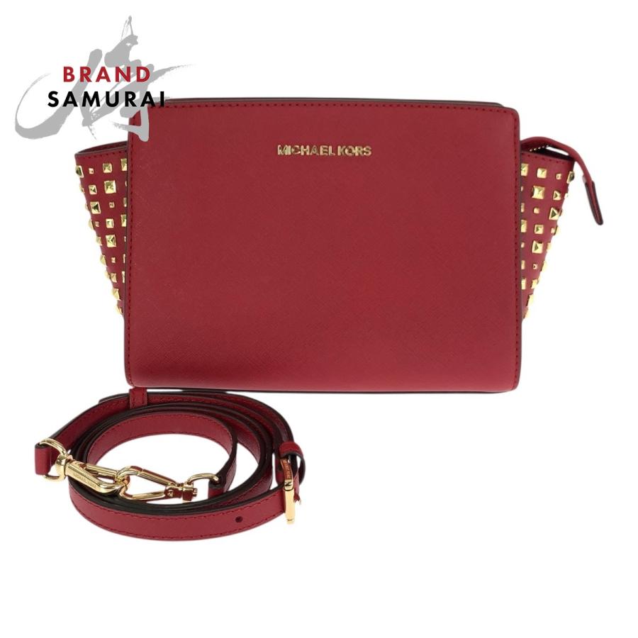 MICHAEL KORS（マイケルコース） 美品 スタッズ レッド ゴールド金具