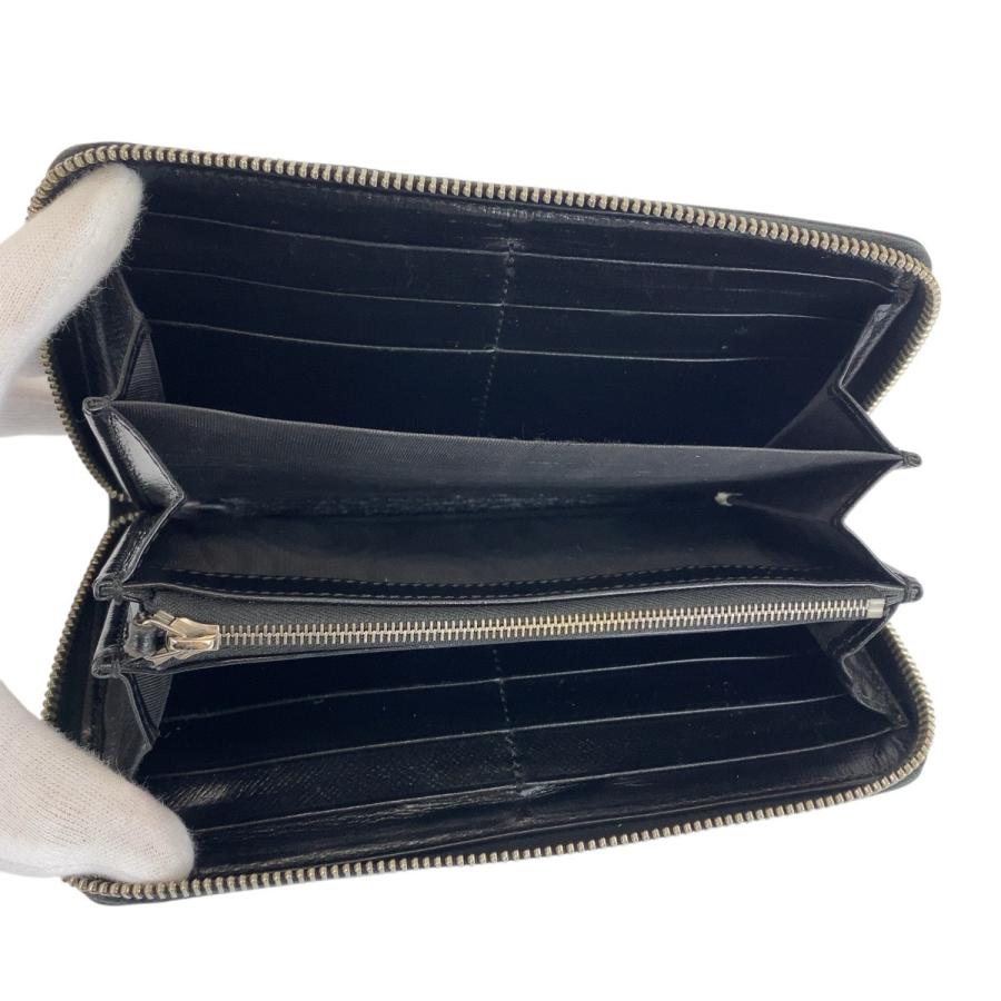 GUCCI GGスプリーム キャンバス×レザー インターロッキング 長財布 GUCCI（グッチ） 美品 インターロックング ブラック 黒 GGスプリーム