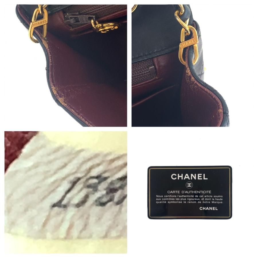 CHANEL シャネル ヴィンテージ マトラッセ ココマーク ターンロック ブラック ゴールド金具 ラムスキン チェーンショルダーバッグ 505948 | CHANEL | 07