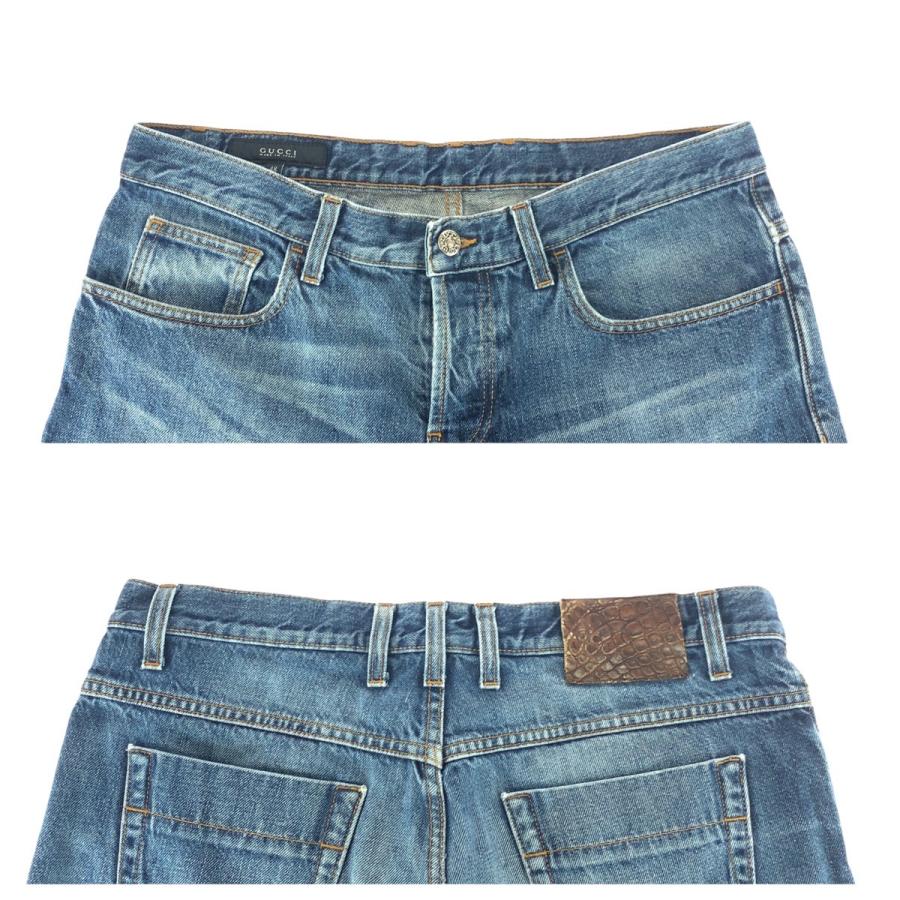 美品 GUCCI グッチ サイズ48 コットン/クロコダイル 269301 デニムパンツ ジーンズ メンズ 505999_2