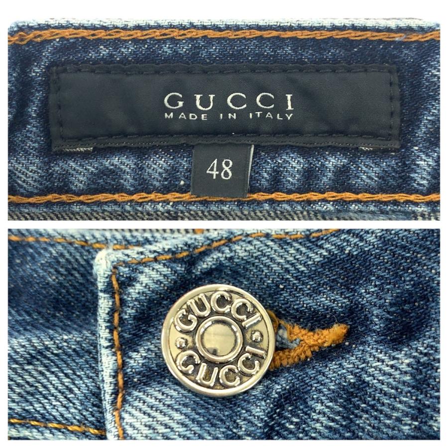 美品 GUCCI グッチ サイズ48 コットン/クロコダイル 269301 デニムパンツ ジーンズ メンズ 505999_3