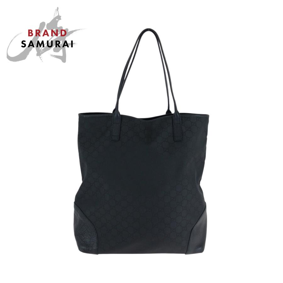 ■GUCCI（グッチ）美品 /ナイロン×レザー/ハンドバッグ/ブラック 黒 GUCCI（グッチ） 美品 ブラック 黒 ゴールド金具 ナイロン 263345
