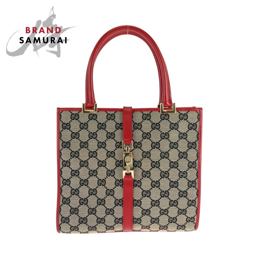 GUCCI（グッチ） 美品 ジャッキー グレー レッド ゴールド金具 GG 