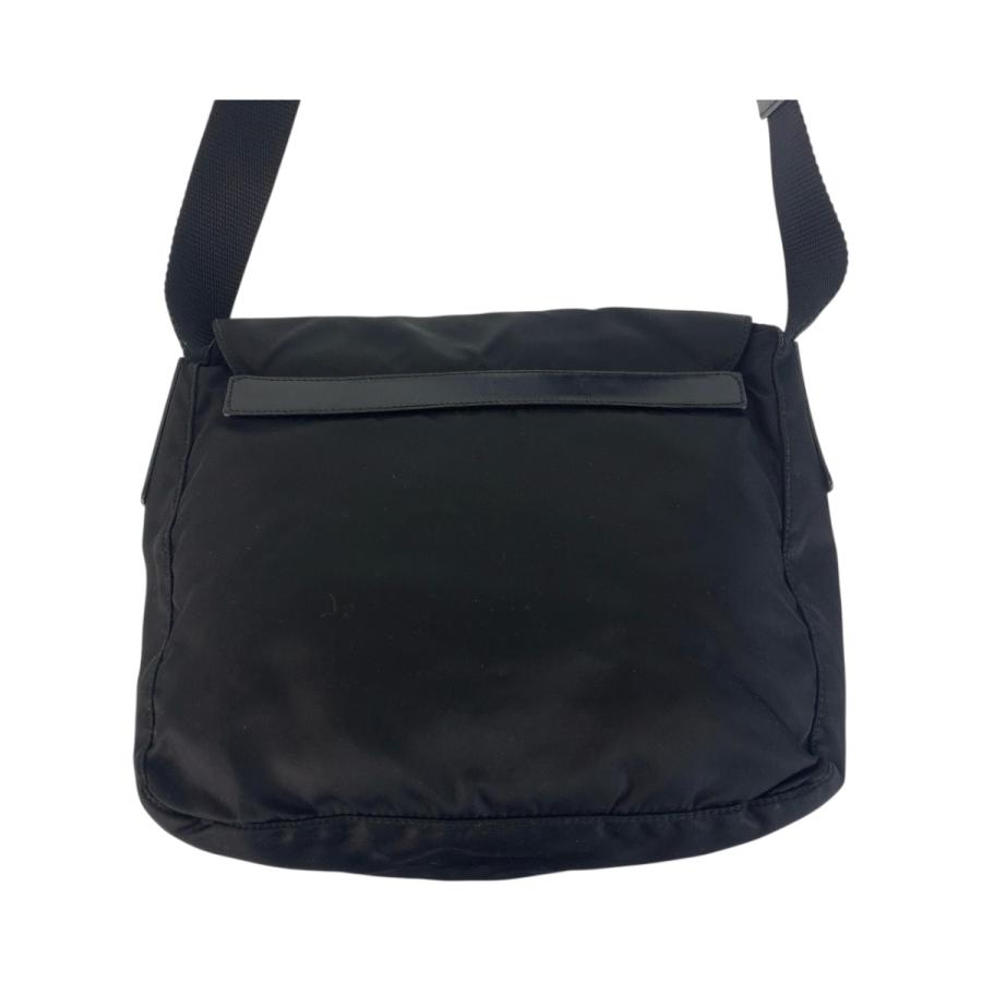 美品 PRADA プラダ テスート 三角ロゴプレート ブラック 黒 シルバー金具 ショルダーバッグ メッセンジャーバッグ レディース 506050_1