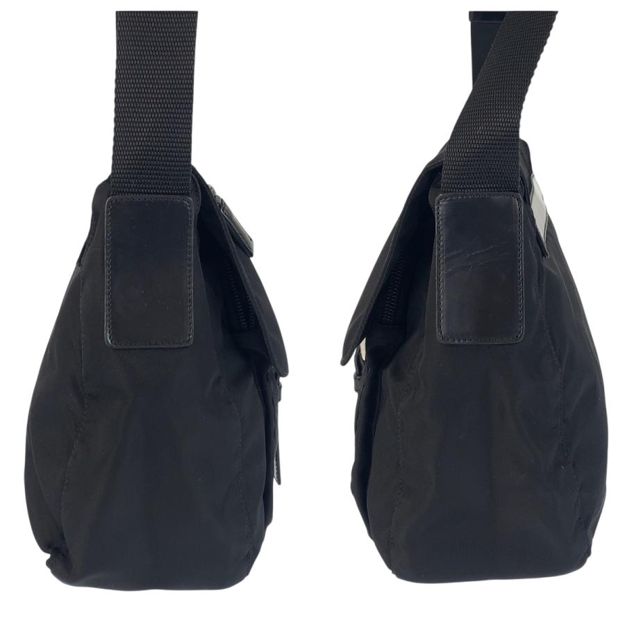 美品 PRADA プラダ テスート 三角ロゴプレート ブラック 黒 シルバー金具 ショルダーバッグ メッセンジャーバッグ レディース 506050_7