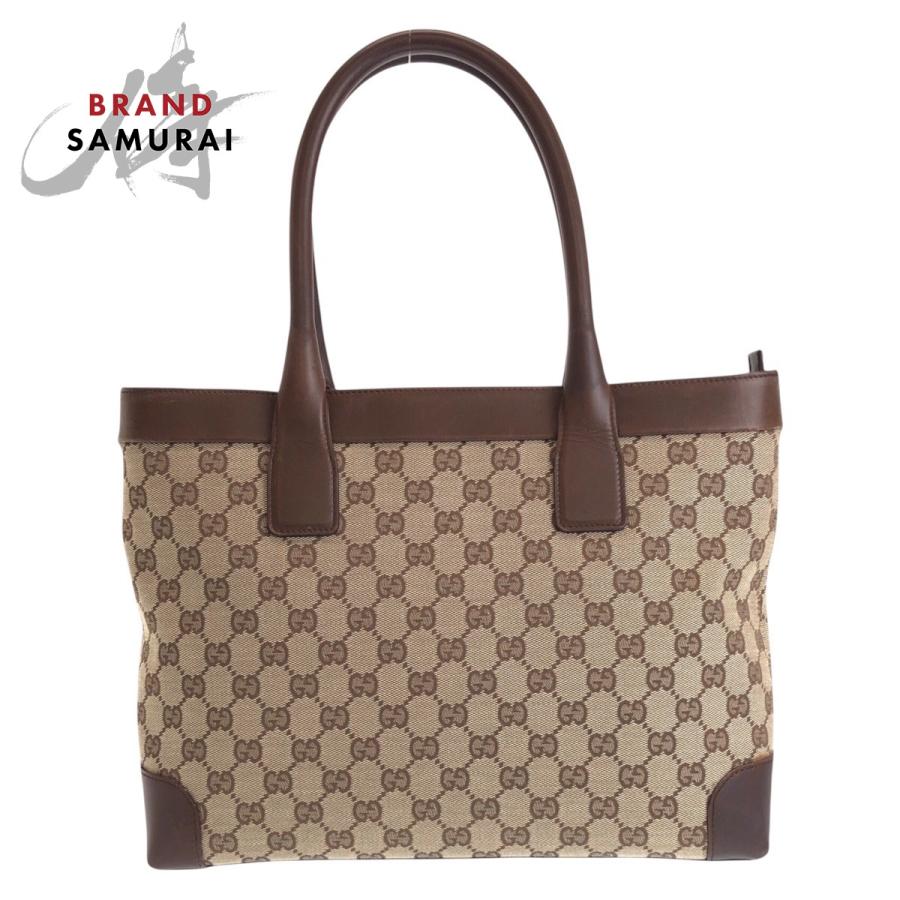 GUCCI（グッチ） 美品 ブラウン ベージュ GGキャンバス/レザー 33890