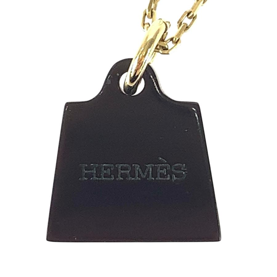 超美品 HERMES エルメス アミュレット マロキニエ ゴールド ブラック メタル/バッファローホーン ネックレス ペンダント レディース 506103_6