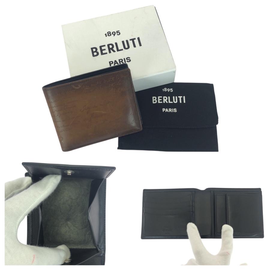 美品 Berluti ベルルッティ カリグラフィ スクリット ブラウン レザー