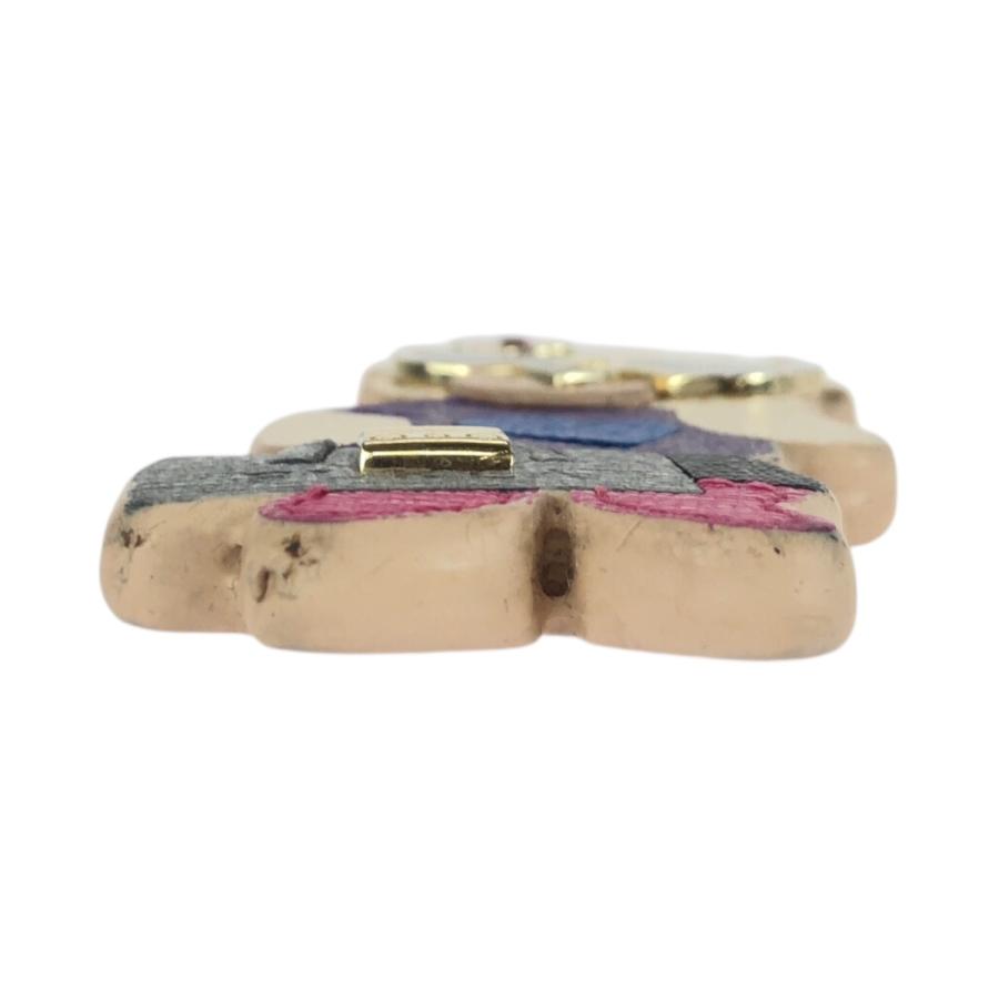 FURLA（フルラ） クマ マルチカラー ゴールド金具 レザー キーホルダー