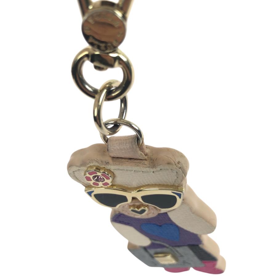 FURLA（フルラ） クマ マルチカラー ゴールド金具 レザー キーホルダー