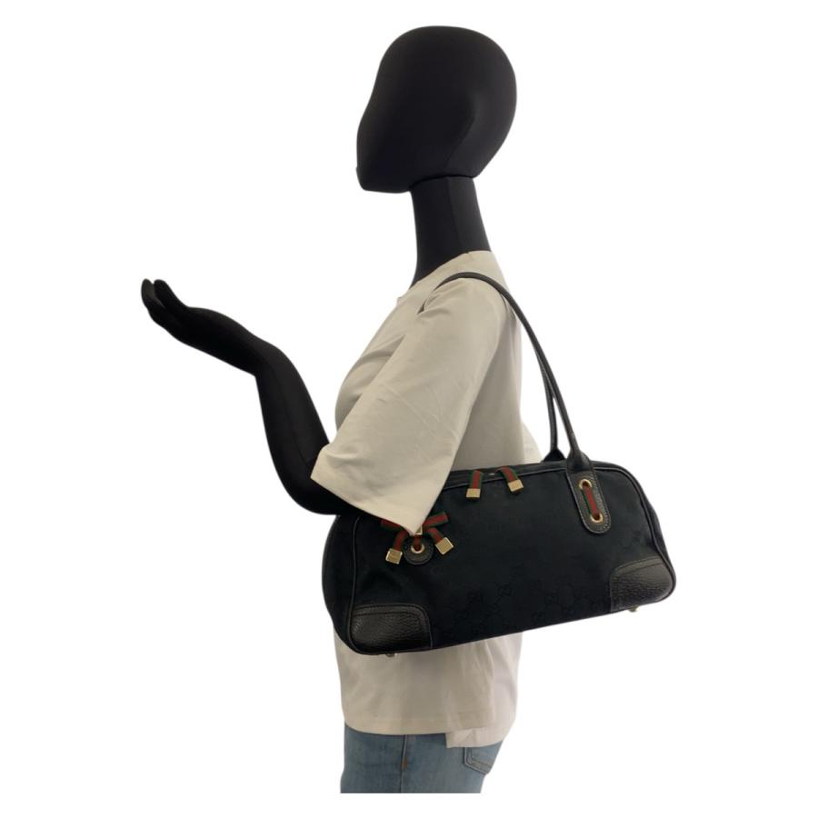 GUCCI グッチ プリンシー　GG ハンドバッグ ブラック キャンバス GUCCI（グッチ） シェリーライン プリンシー ブラック 黒 GGキャンバス