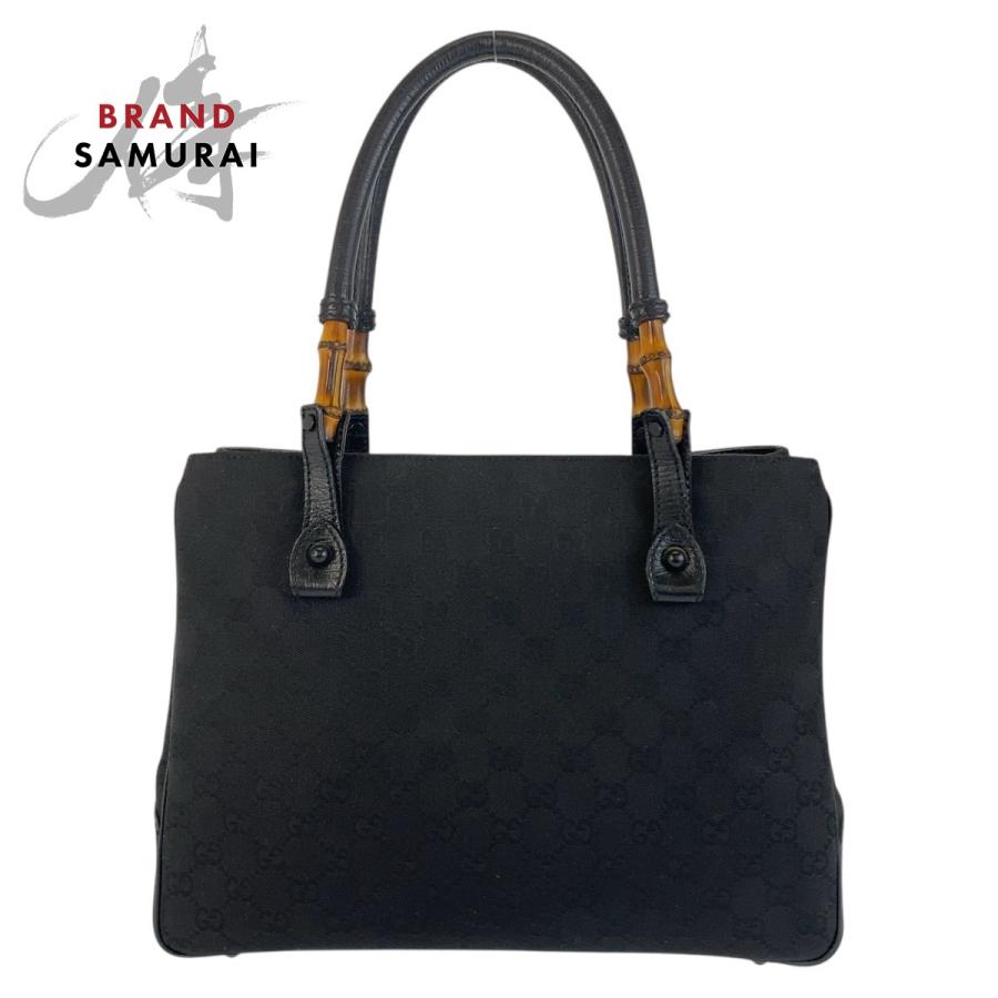 GUCCI（グッチ） 美品 バンブー ブラック 黒 GGキャンバス/レザー