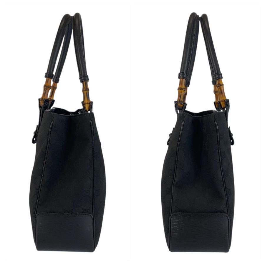 GUCCI（グッチ） 美品 バンブー ブラック 黒 GGキャンバス/レザー