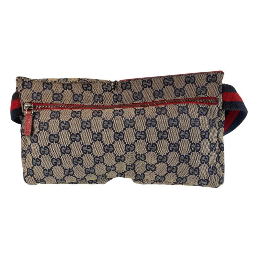 GUCCI グッチ ベージュ レッド ネイビー GGキャンバス/レザー 28566
