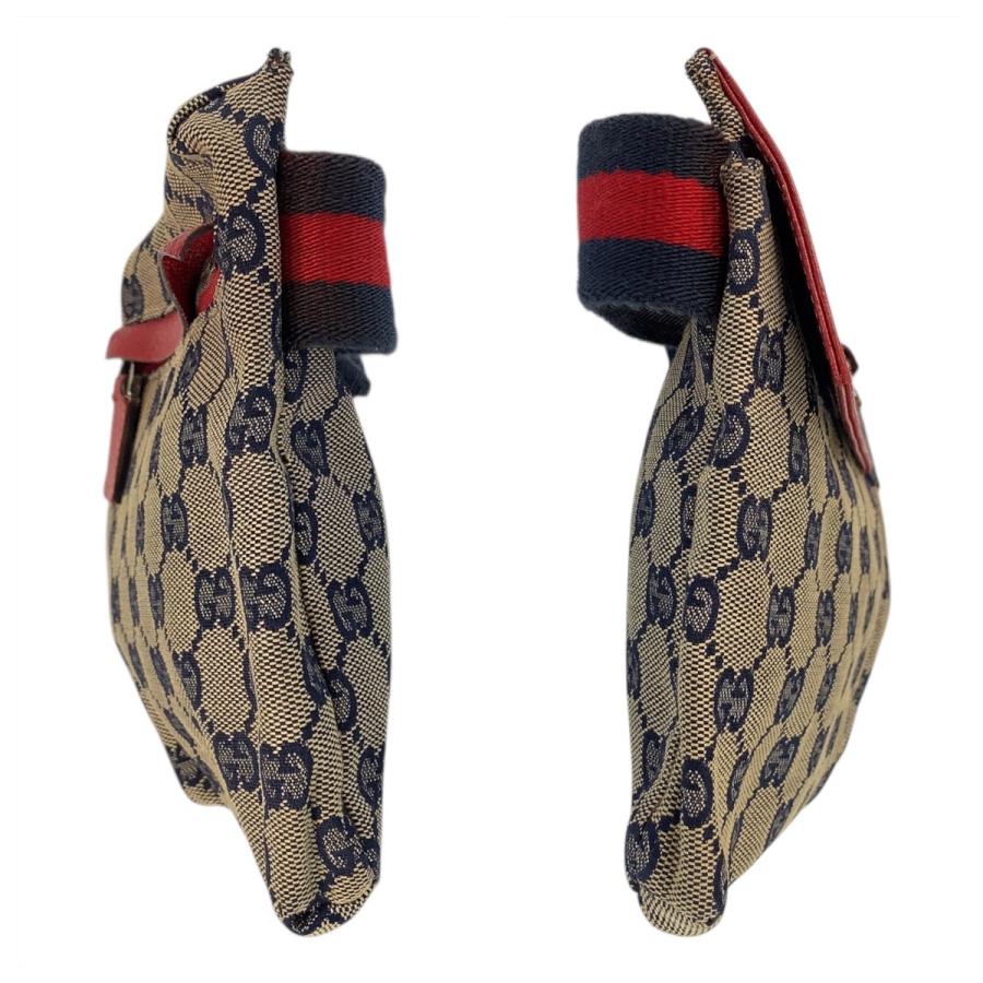 GUCCI グッチ ベージュ レッド ネイビー GGキャンバス/レザー 28566