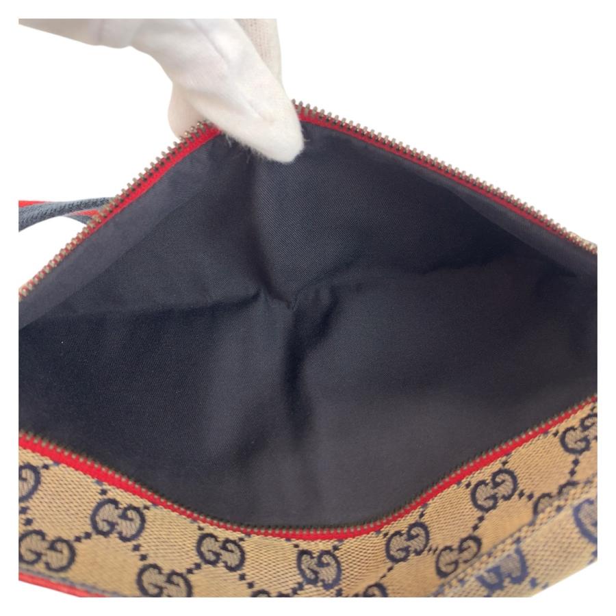 GUCCI グッチ ベージュ レッド ネイビー GGキャンバス/レザー 28566