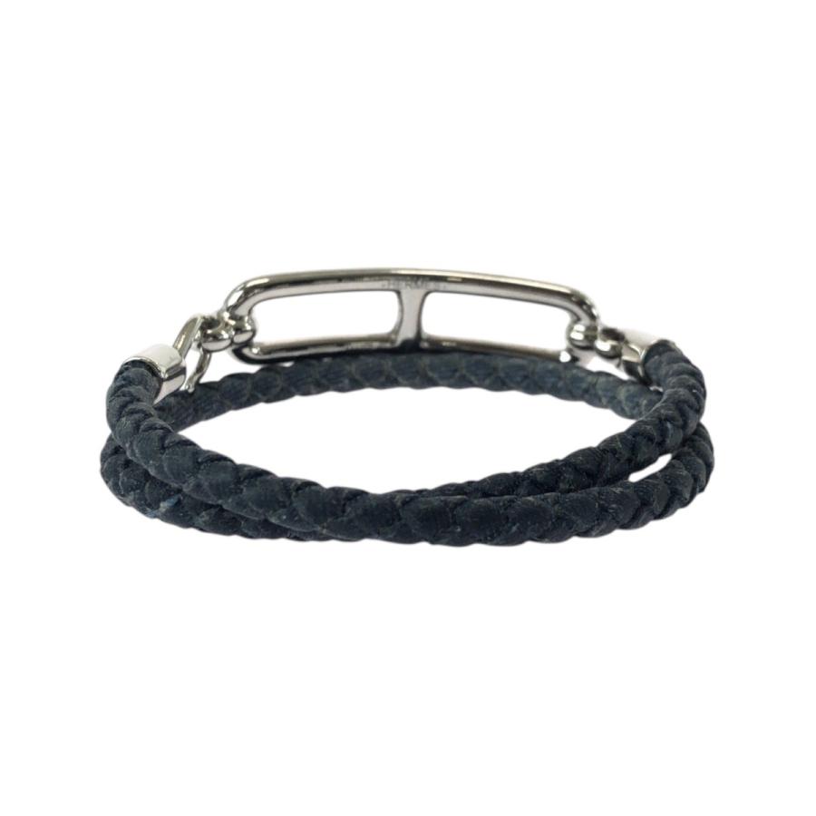 HERMES（エルメス） 美品 ルリ ブラック 黒 シルバー レザー/メタル 