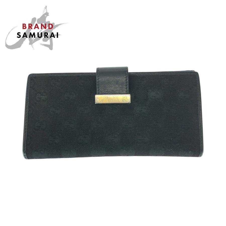 GUCCI（グッチ） ブラック 黒 ゴールド金具 GGキャンバス 212089 長