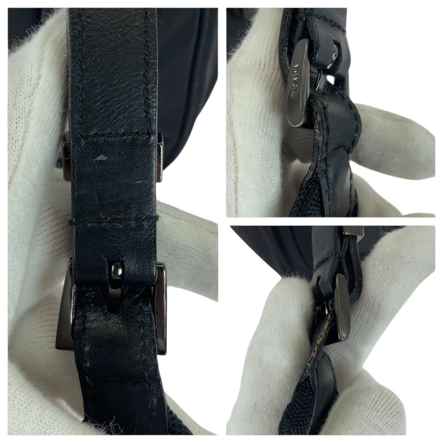 美品 PRADA プラダ テスート ブラック 黒 ガンメタ金具 ナイロン/レザー ショルダーバッグ メッセンジャーバッグ レディース 506294 | PRADA | 05