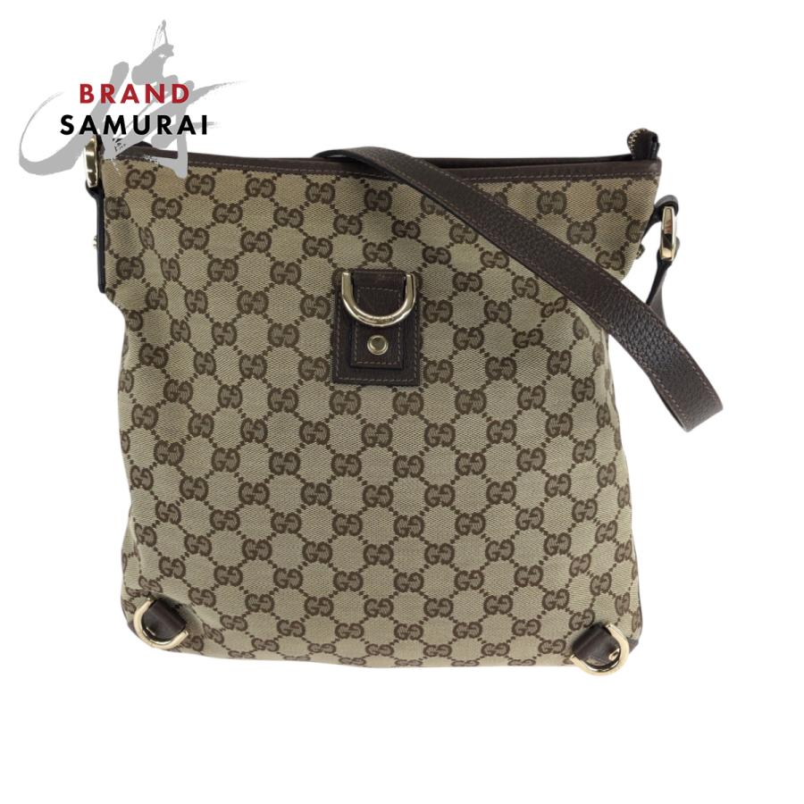 美品 GUCCI グッチ アビー ブラウン ゴールド金具 GGキャンバス 131326 ショルダーバッグ ポシェット レディース 506321 【中古】 GUCCI（グッチ） 美品 アビー ブラウン ゴールド金具 GGキャンバス