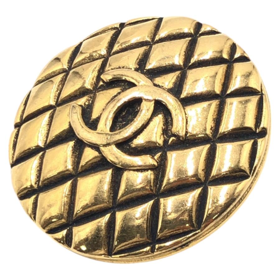 CHANEL（シャネル） マトラッセ ココマーク ゴールド メタル ブローチ