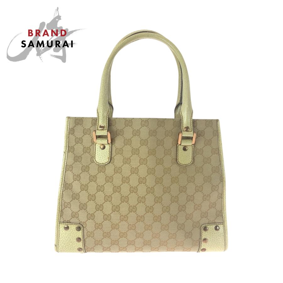 美品 GUCCI グッチ ベージュ アイボリー GGキャンバス 124260 トートバッグ ハンドバッグ ショルダーバッグ レディース 506325 | GUCCI