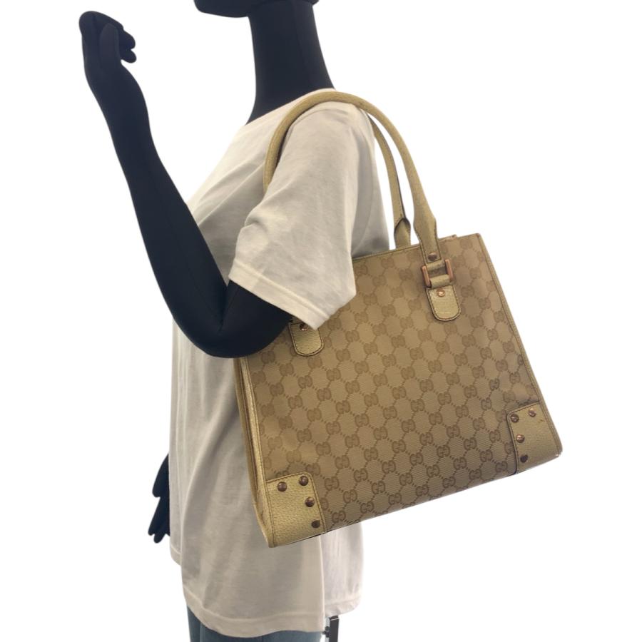 美品 GUCCI グッチ ベージュ アイボリー GGキャンバス 124260 トートバッグ ハンドバッグ ショルダーバッグ レディース 506325 | GUCCI | 06