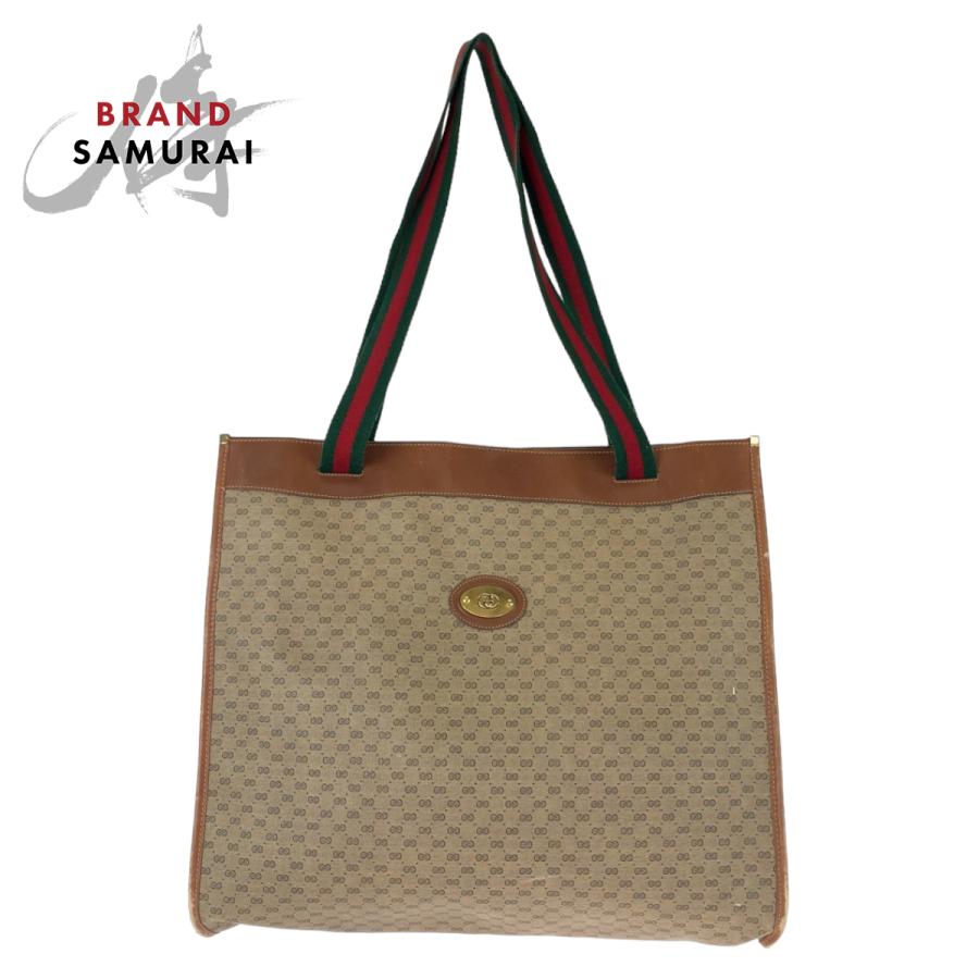 GUCCI グッチ ヴィンテージ シェリーライン マイクロGG ブラウン GGスプリームキャンバス トートバッグ ショルダーバッグ 506366 | GUCCI