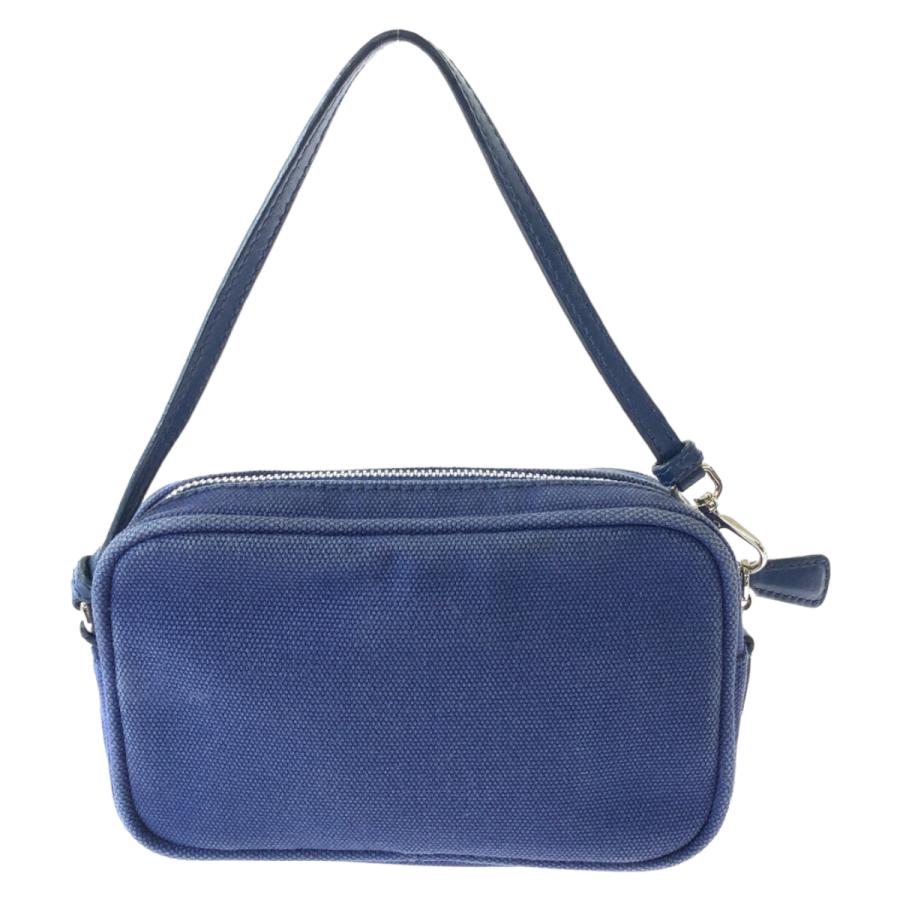 PRADA プラダ ブルー シルバー金具 キャンバス ミニハンドバッグ アクセサリーポーチ レディース 506367 | PRADA | 01