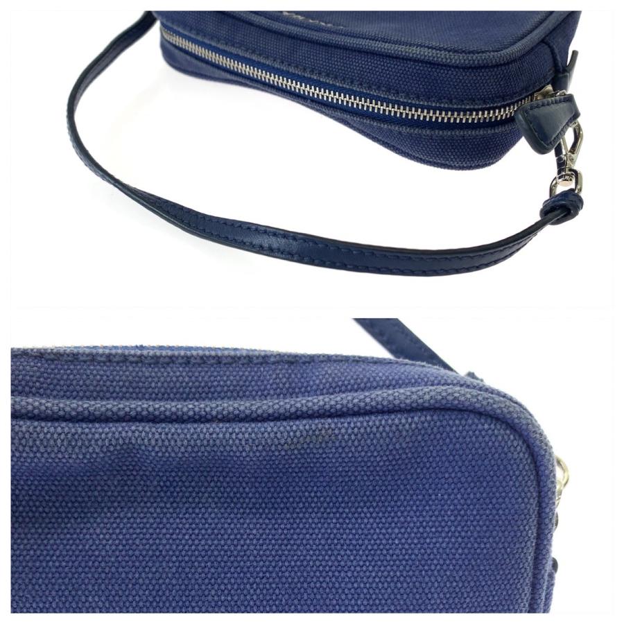 PRADA プラダ ブルー シルバー金具 キャンバス ミニハンドバッグ アクセサリーポーチ レディース 506367 | PRADA | 04
