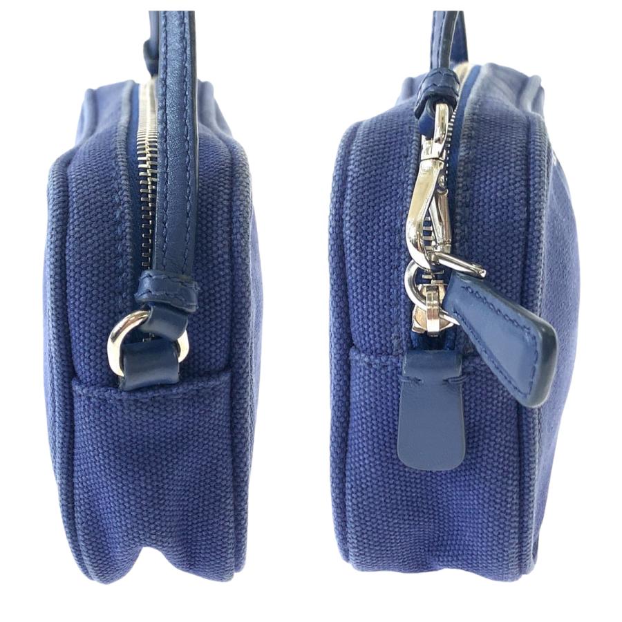 PRADA プラダ ブルー シルバー金具 キャンバス ミニハンドバッグ アクセサリーポーチ レディース 506367 | PRADA | 07