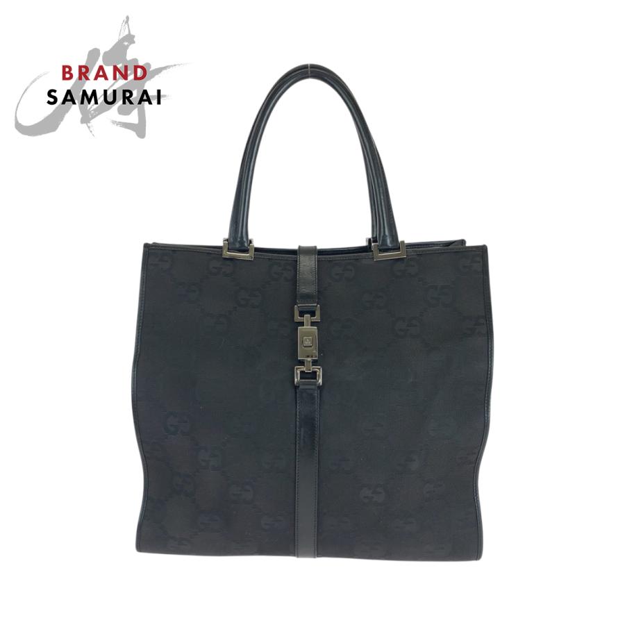 美品 GUCCI グッチ ジャッキー ブラック 黒 シルバー金具 GGキャンバス 002 1064 トートバッグ ハンドバッグ レディース 506368 | GUCCI