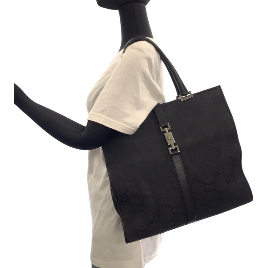 美品 GUCCI グッチ ジャッキー ブラック 黒 シルバー金具 GGキャンバス 002 1064 トートバッグ ハンドバッグ レディース 506368 | GUCCI | 06