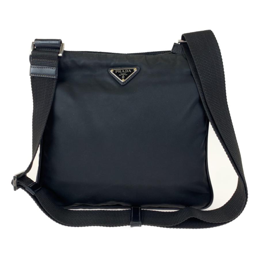 PRADA プラダ 三角ロゴプレート テスート ブラック 黒 シルバー金具 ナイロン ショルダーバッグ メッセンジャーバッグ メンズ 506370_1