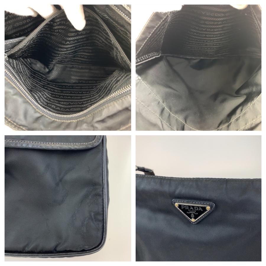 PRADA プラダ 三角ロゴプレート テスート ブラック 黒 シルバー金具 ナイロン ショルダーバッグ メッセンジャーバッグ メンズ 506370_4