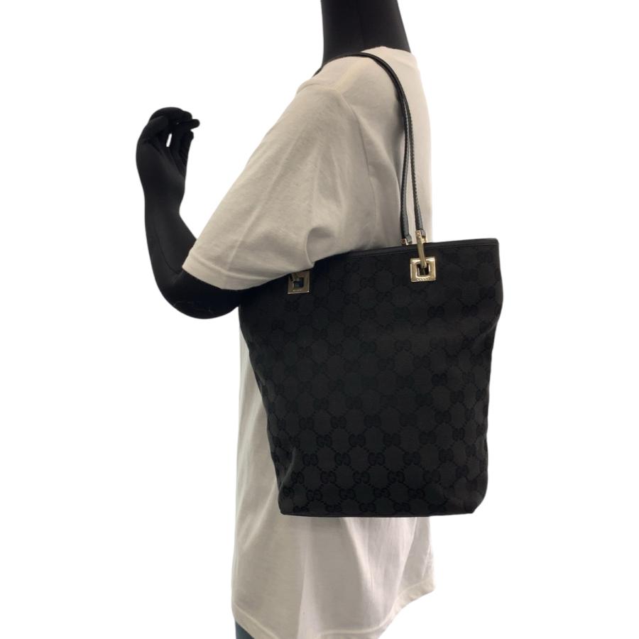 美品 GUCCI グッチ ブラック ゴールド金具 GGキャンバス 002 1099 トートバッグ ショルダーバッグ レディース 506381