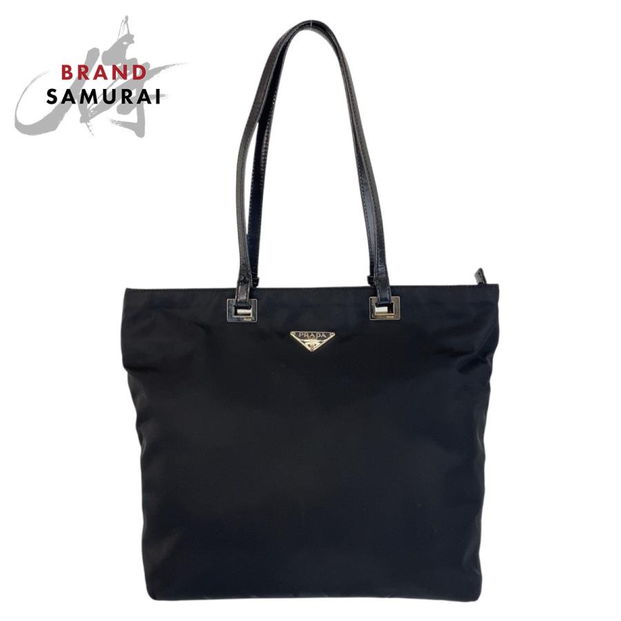 PRADA プラダ テスート 三角ロゴプレート ブラック 黒 シルバー金具 ナイロン/レザー トートバッグ ショルダーバッグ レディース 506402 | PRADA
