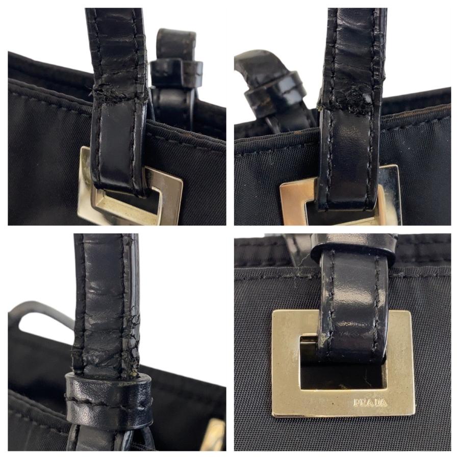 PRADA プラダ テスート 三角ロゴプレート ブラック 黒 シルバー金具 ナイロン/レザー トートバッグ ショルダーバッグ レディース 506402 | PRADA | 04