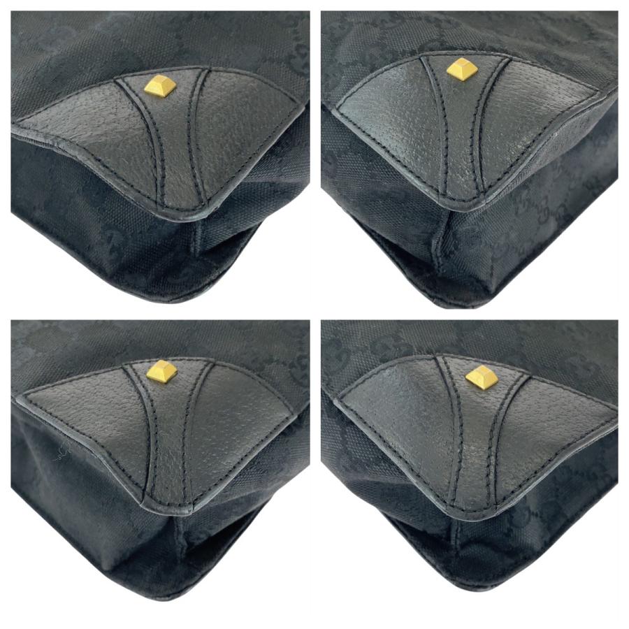 GUCCI グッチ スタッズ ブラック 黒 ゴールド金具 GGキャンバス/レザー