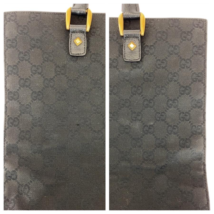 GUCCI グッチ スタッズ ブラック 黒 ゴールド金具 GGキャンバス/レザー