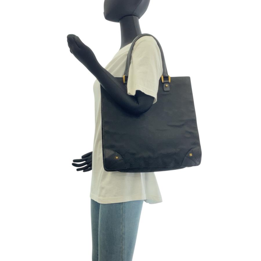 GUCCI グッチ スタッズ ブラック 黒 ゴールド金具 GGキャンバス/レザー