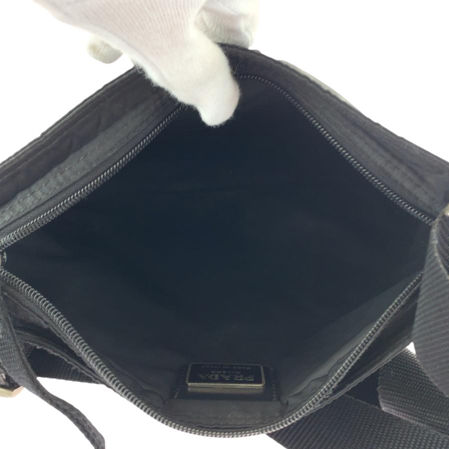 PRADA プラダ テスート 三角ロゴプレート ブラック 黒 シルバー金具 ナイロン ショルダーバッグ サコッシュ レディース 506416_8
