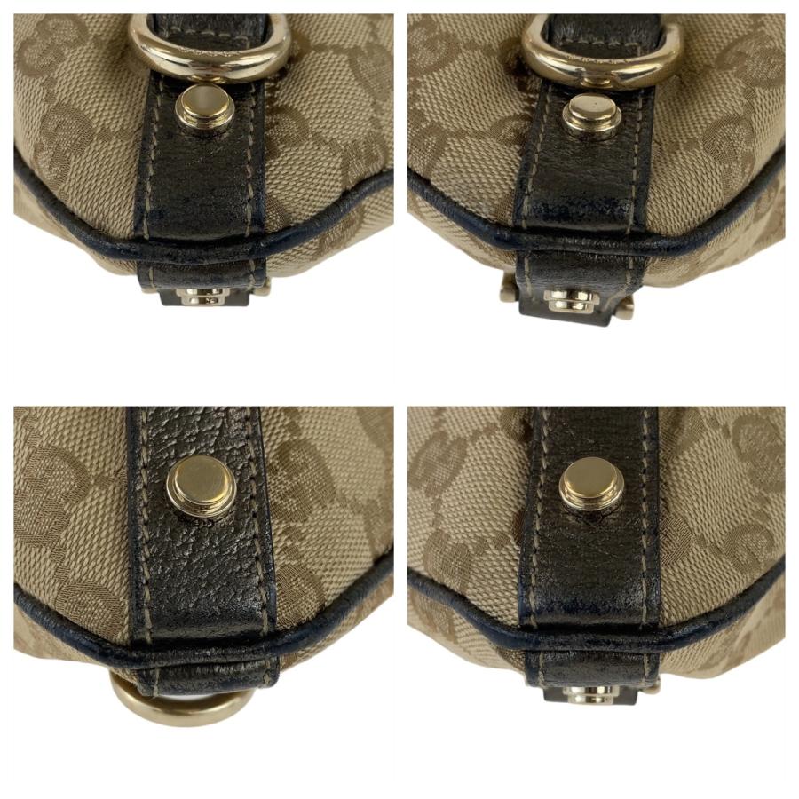 GUCCI グッチ アビー GG柄 ベージュ ブラウン ゴールド金具 GGキャンバス/レザー 131326 斜め掛け ショルダーバック ポシェット 407740