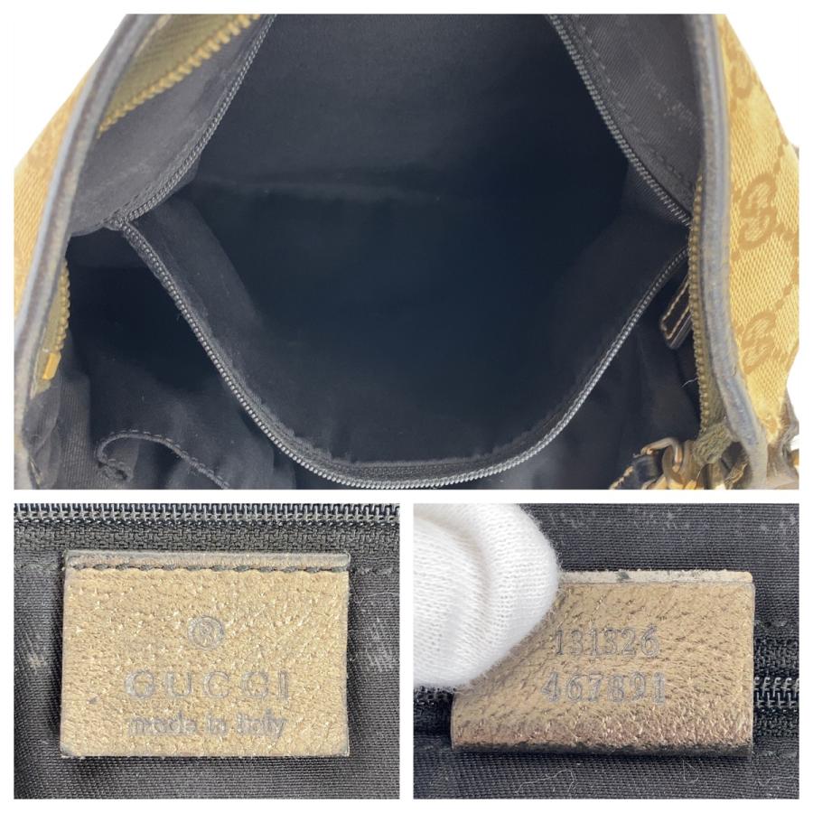 GUCCI グッチ アビー GG柄 ベージュ ブラウン ゴールド金具 GGキャンバス/レザー 131326 斜め掛け ショルダーバック ポシェット 407740