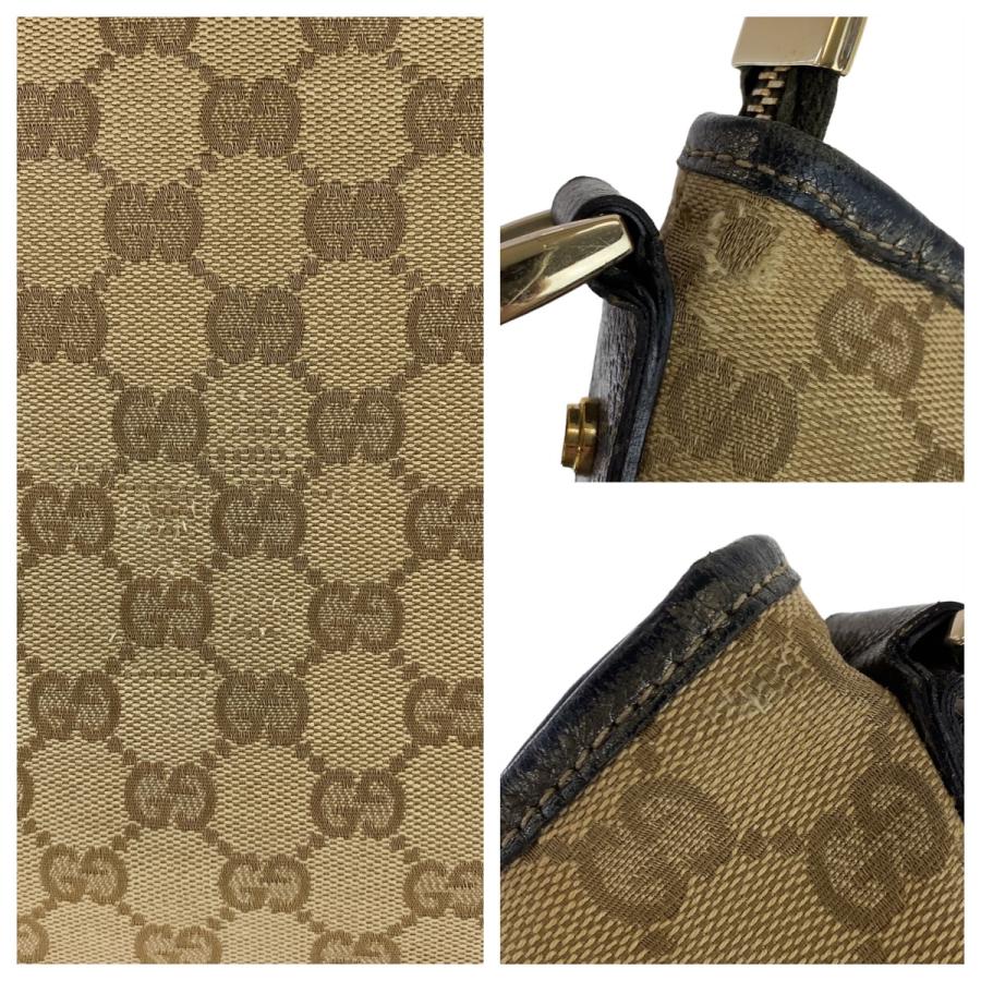 GUCCI グッチ アビー GG柄 ベージュ ブラウン ゴールド金具 GGキャンバス/レザー 131326 斜め掛け ショルダーバック ポシェット 407740