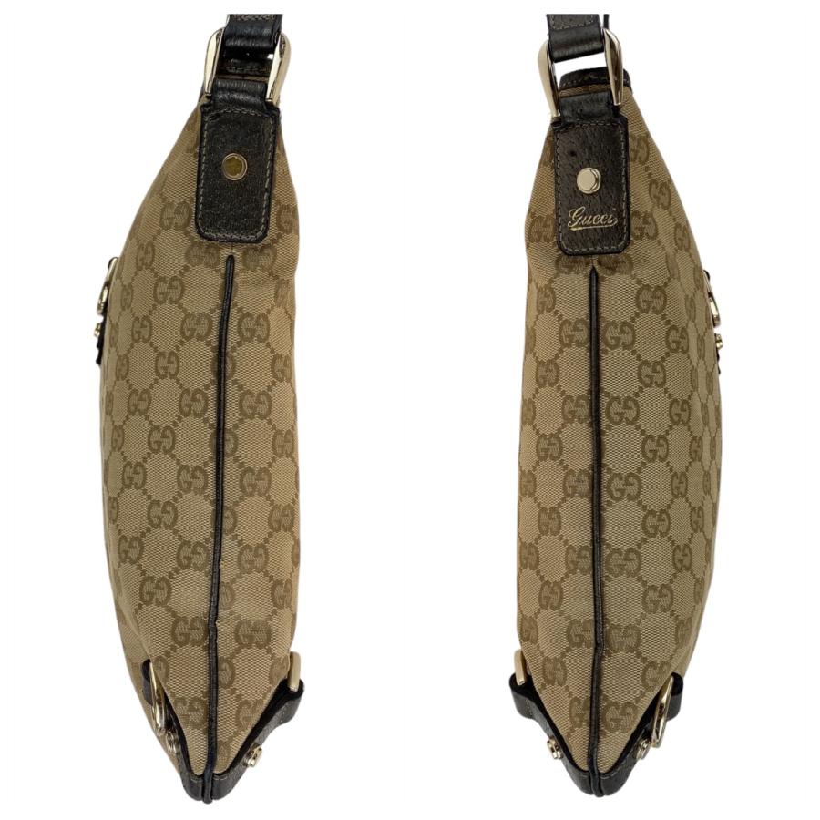 GUCCI グッチ アビー GG柄 ベージュ ブラウン ゴールド金具 GGキャンバス/レザー 131326 斜め掛け ショルダーバック ポシェット 407740