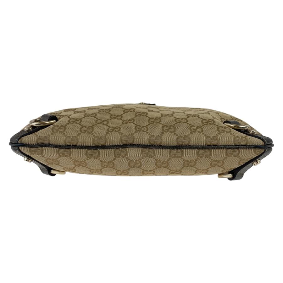 GUCCI グッチ アビー GG柄 ベージュ ブラウン ゴールド金具 GGキャンバス/レザー 131326 斜め掛け ショルダーバック ポシェット 407740